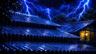 🔴1 / Rain on a Tin Roof for Sleeping , Deep Sleep with Heavy Rain & Thunder on Metal Roof at Night