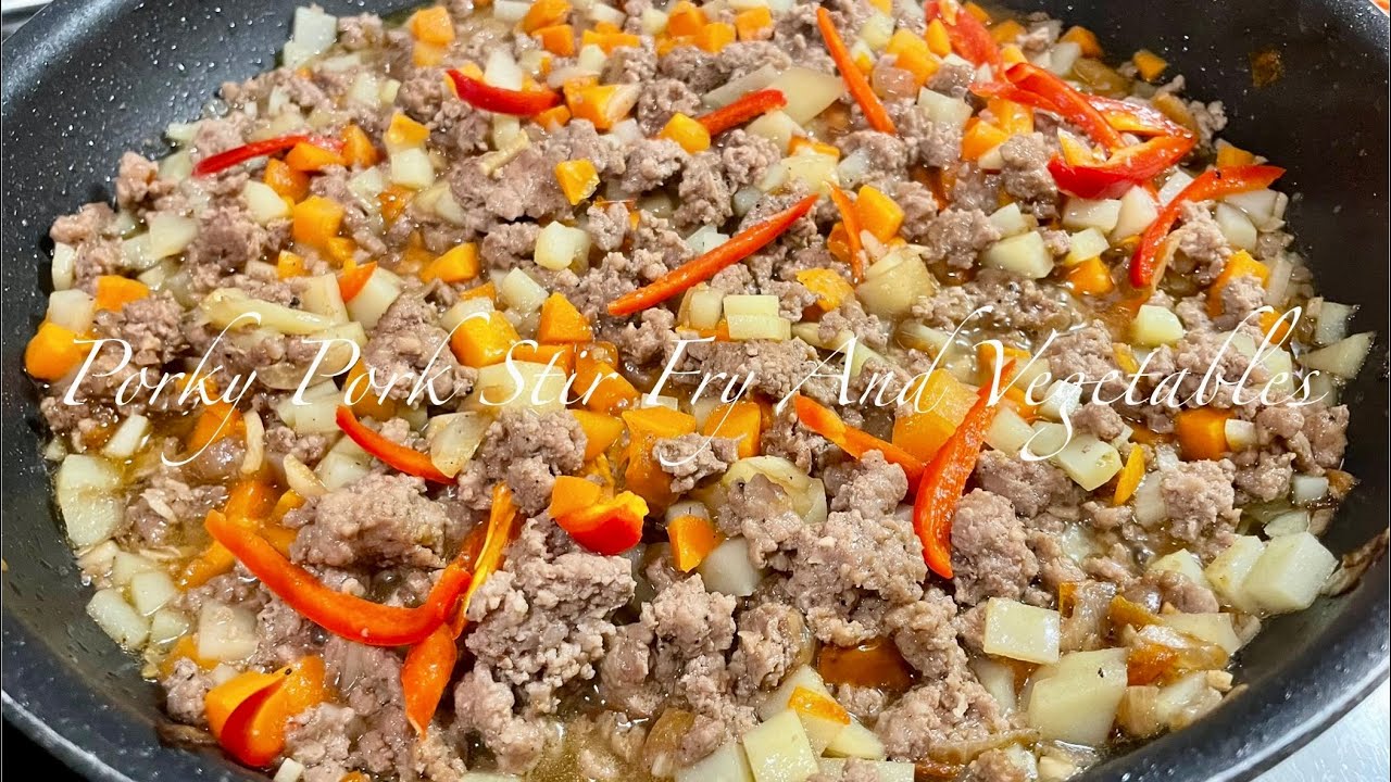 Porky Pork Stir Fry And Vegetables 
