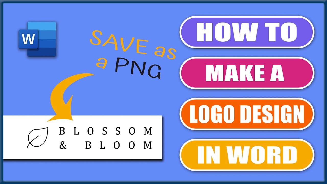 How to make a LOGO DESIGN in WORD | Save as a PNG file - YouTube