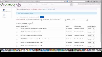 Course Registration in Student Portal