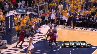 Roy Hibbert Blocks Ray Allen & Sam Young Try To Dunk Over Chris Bosh