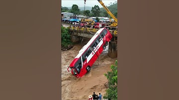 Deadly Bridge Bus Rescue Simulation | AI Disaster Video | Muddy River Survival Scene