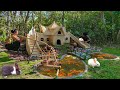 Building Rabbits Mud House With Red Fish Pond By Ancient Skill At Deep Jungle