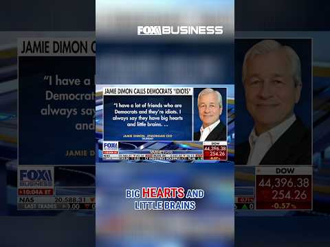 Top banker Jamie Dimon calls Democrat 'friends' ‘idiots’: ‘Big hearts and little brains’ #shorts