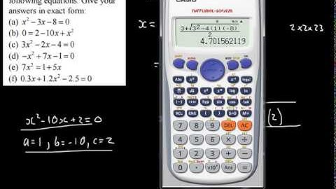 C1 - Quadratic Functions 4 -  Quadratic Formula - solving equations AS and GCSE Maths