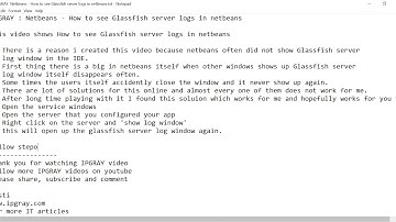 IPGRAY : Netbeans - How to see Glassfish server log window in Netbeans