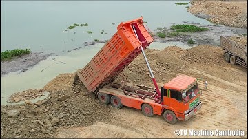 Ultimate Wonderfull Dump Truck Load Of Dirt And Wheel Loader Grading