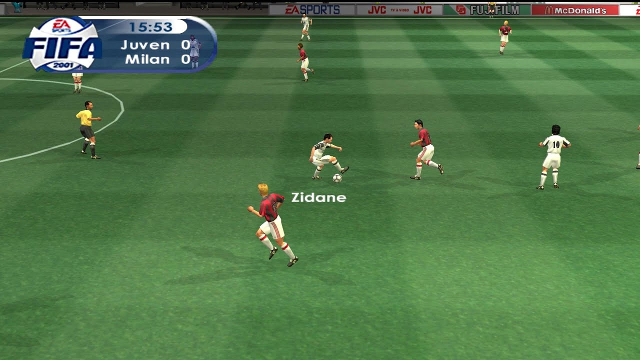 FIFA 2001 PS2 Gameplay - Juventus vs AC Milan (PlayStation 2)