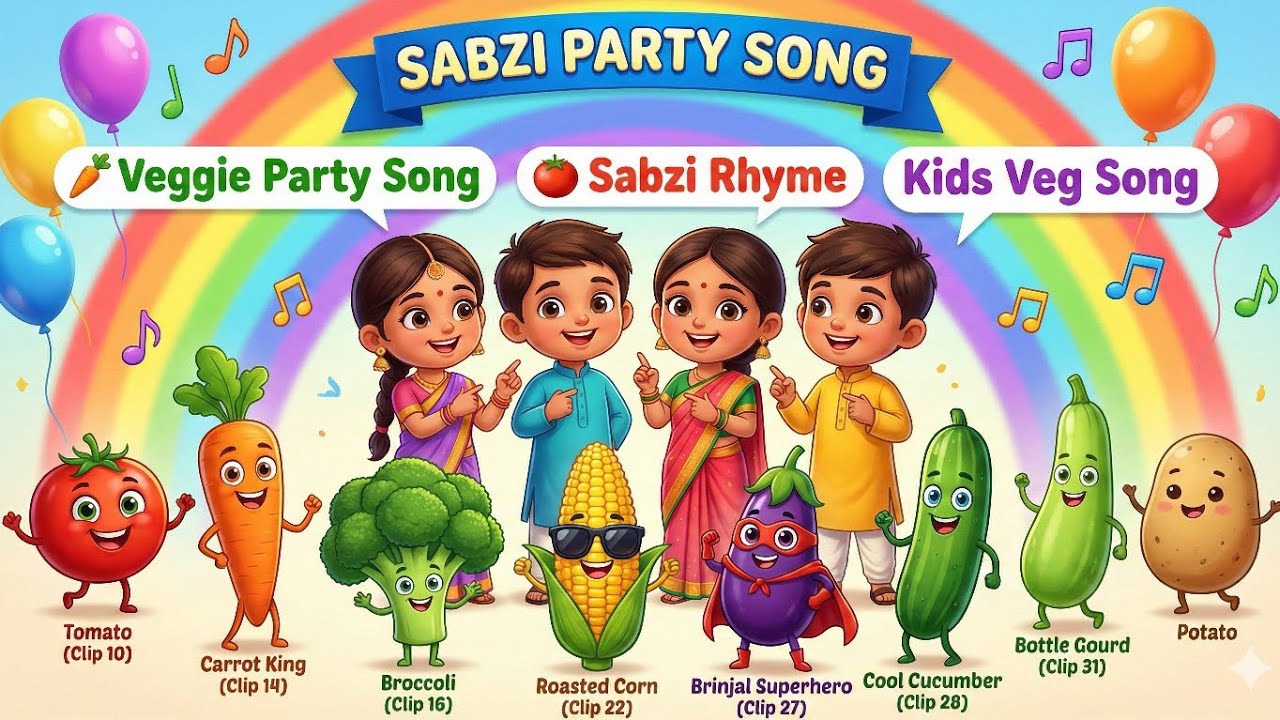 Sabzi 🍅🍆🥒🥦 party 🎉✨💫👶👶songs 🎵🎶