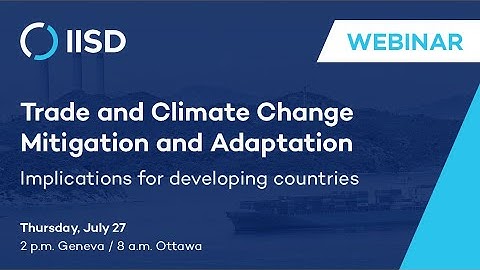 Webinar | Trade and Climate Change Mitigation and Adaptation: Implications for developing countries