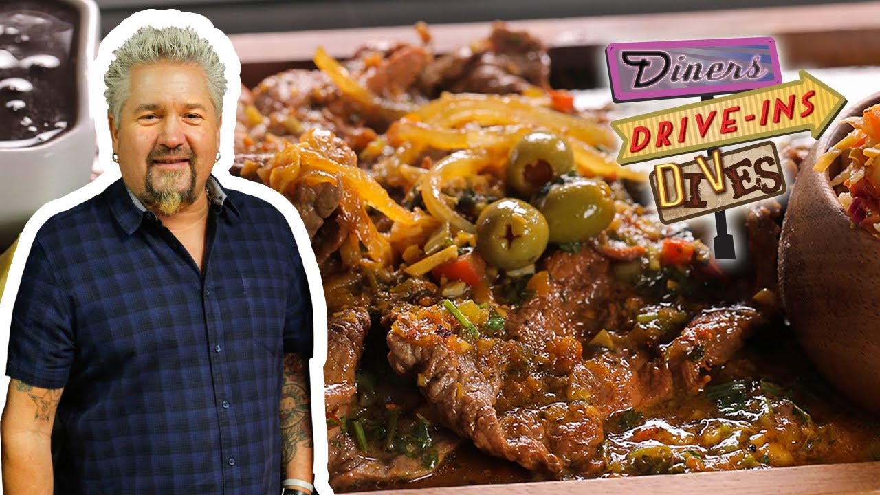 Guy Fieri Eats Churrasco (Cuban Chimichurri Steak) | Diners, Drive-Ins and Dives | Food Network