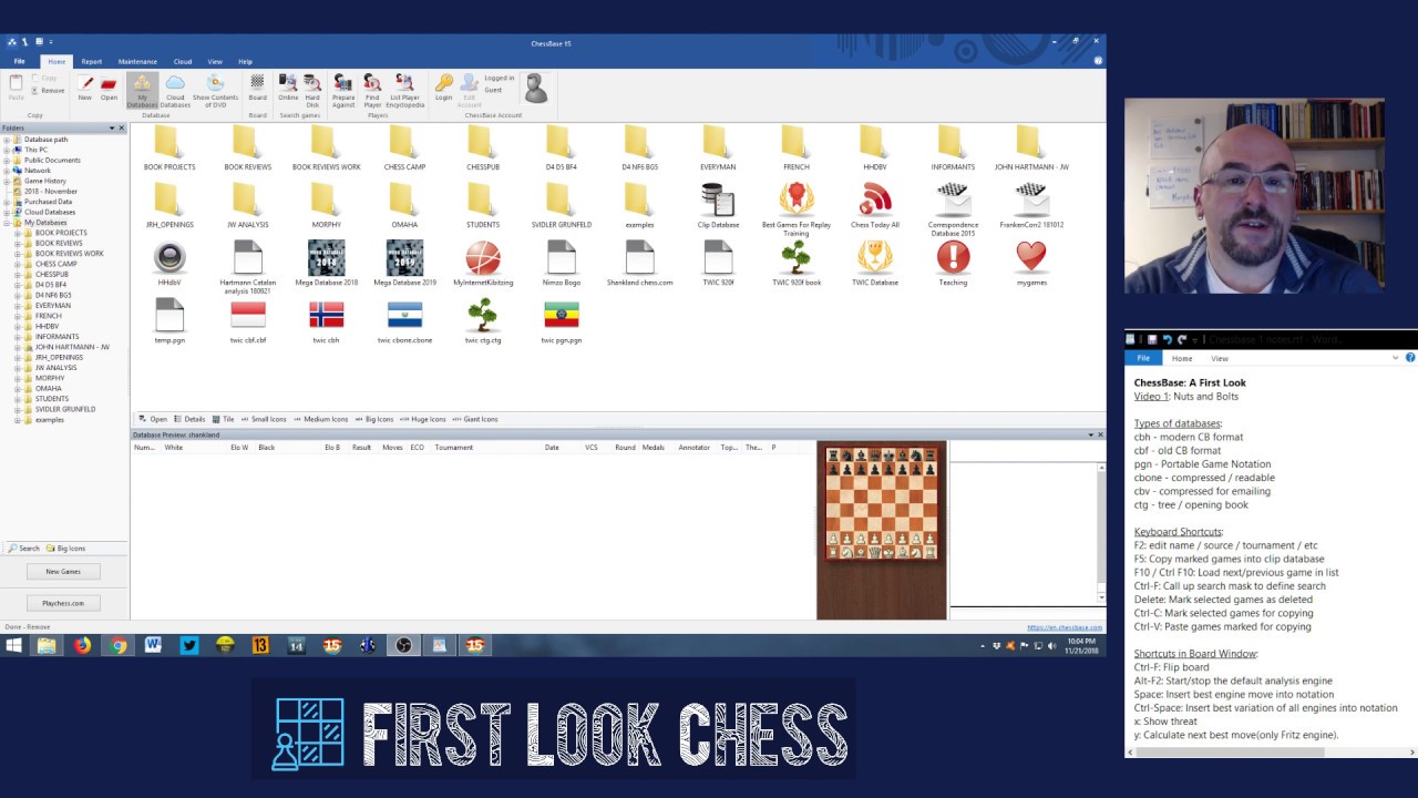 Introduction to ChessBase 15 / MegaBase 2019 – First Look Chess