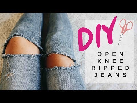 HOW TO OPEN KNEE RIPPED JEANS /EASY OPEN KNEE RIPPED JEANS/AT HOME RIPPED JEANS