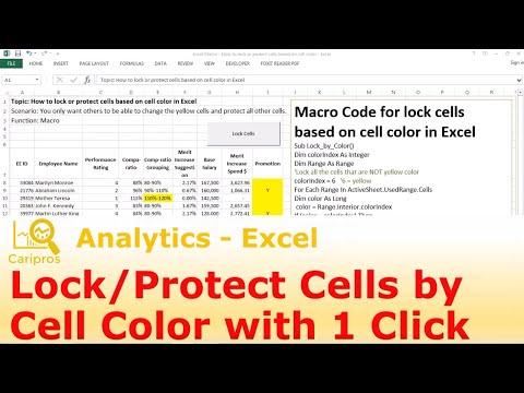 Lock Or Protect Cells By Cell Color In 1 Click Vba For