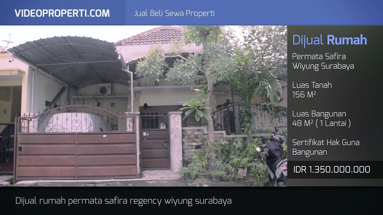 Dijual Rumah Permata Safira Wiyung Surabaya - YouTube