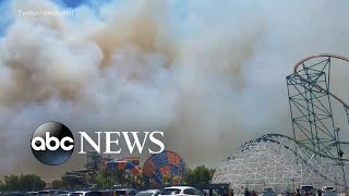 Guests were evacuated at six flags magic mountain and hurricane harbor
waterpark due to a nearby fast-moving brush fire.
https://abcn.ws/2i65ehe watch the fu...