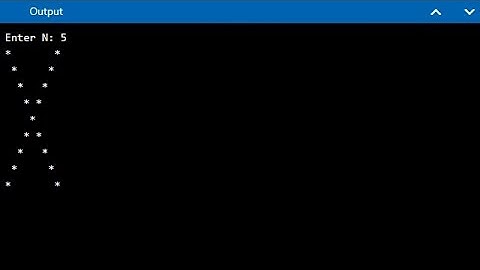 C++ Program to Print Cross or X PatternGiven a number n, we need to print a X pattern of size n.