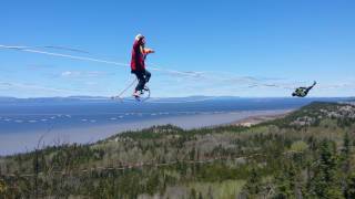 Guillaume Fontaine and Anthony Hotte - First unicycle highline send (30m)