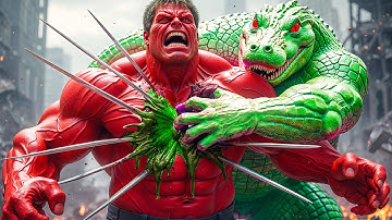 RED HULK vs CROCODILE KING EPIC BATTLE! However, THOR