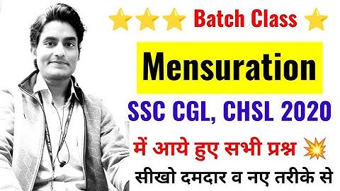 Mensuration Questions Asked in SSC CGL,CHSL 2020 by Rohit Tripathi | Star Batch Class