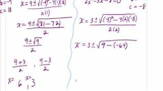 Algebra Lesson 10.6 Quadratic Formula