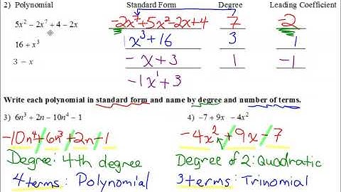Int Alg 2 5.2 Adding and Subtracting Polynomials & Classifying Video PLM 3