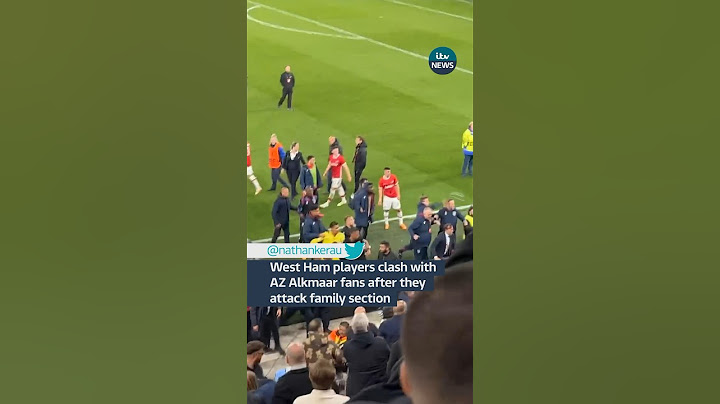 West Ham players clash with AZ Alkmaar fans after they attack family section #football  #westham