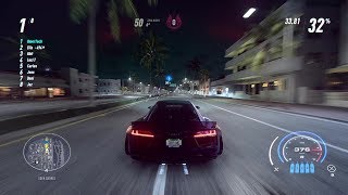 Audi R8 (1200 HP) Night Gameplay - NFS Heat (HD 60 fps)