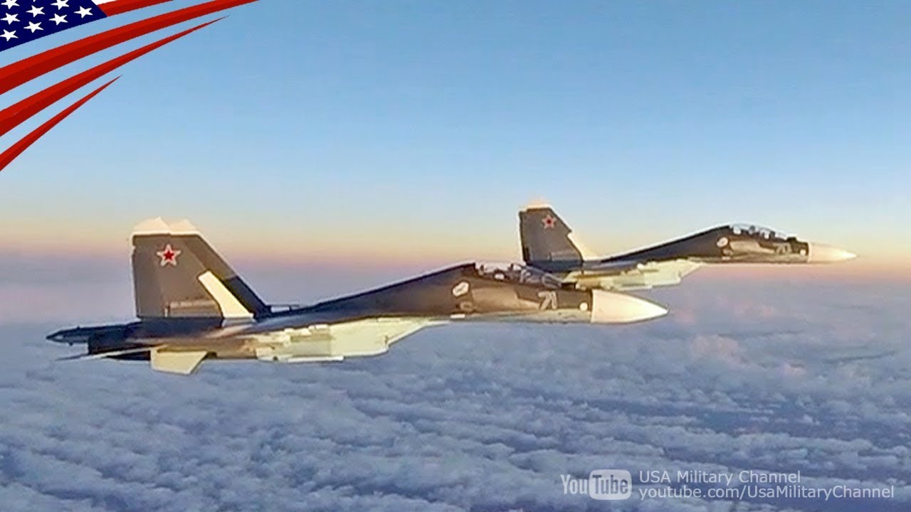 ロシア海軍su 30フランカーを インターセプト する米空軍f 15イーグル Youtube