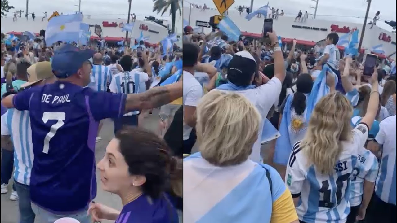 americateve | Argentinos toman calles de Miami Beach tras victoria de su selección en la Copa del Mundo de Qatar