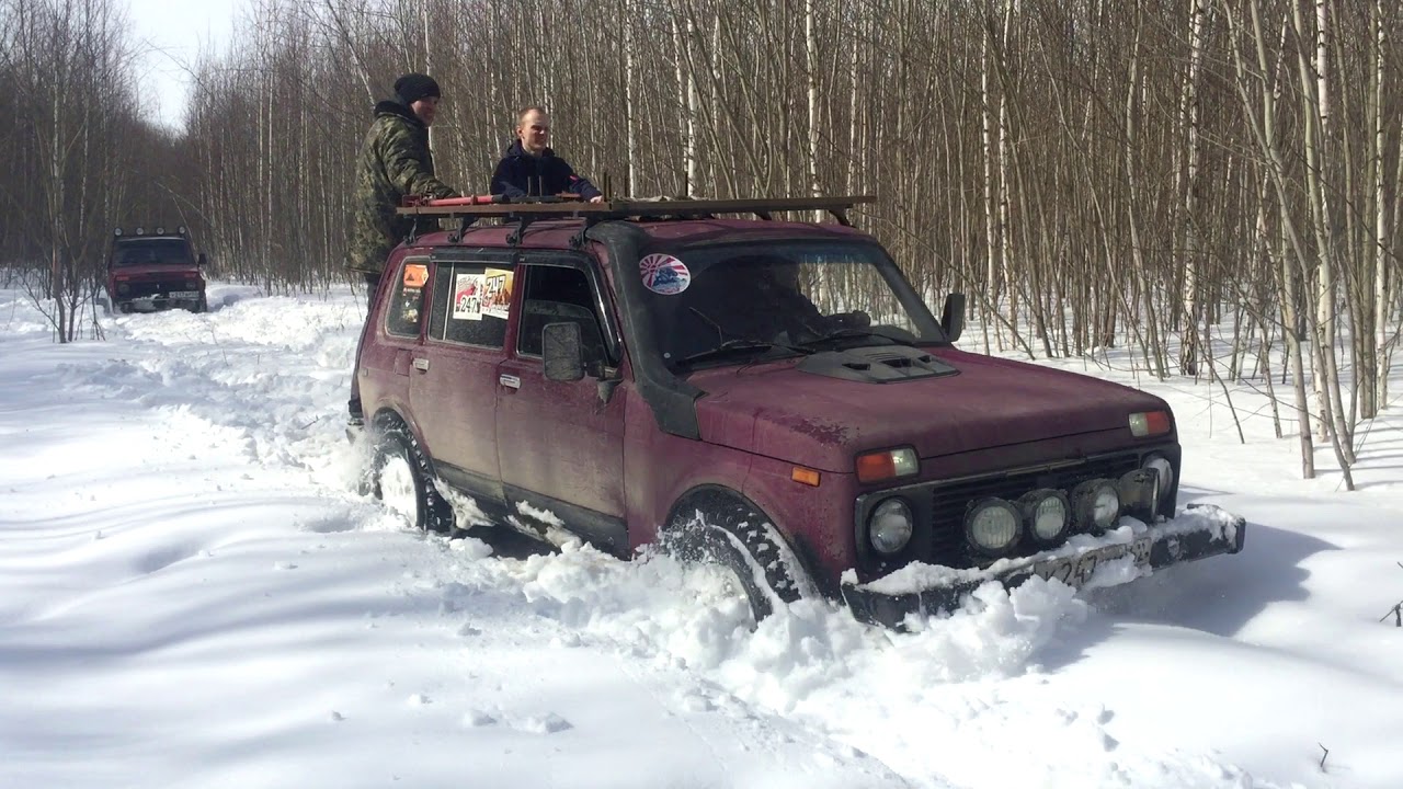 Оффроад offroad 4х4 Нивы в снегу! Покатушки на Нивах!!