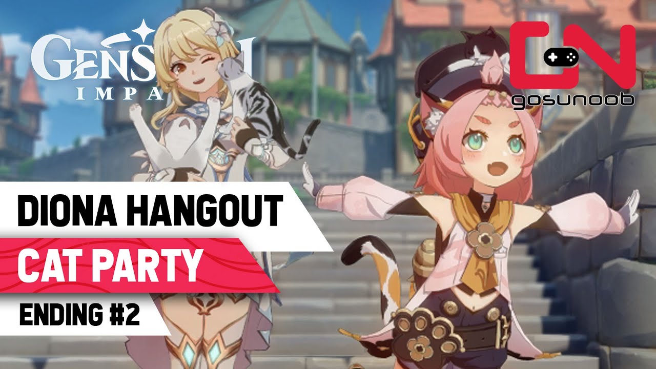 Genshin Impact Diona Hangout GOOD Ending - Cat Party