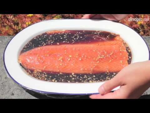 How to barbecue salmon video - Brown sugar and soy salmon recipe