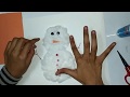 Easy way to make a snowman with paper and cotton /DIY Snow màn Making