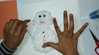 Easy way to make a snowman with paper and cotton /DIY Snow màn Making