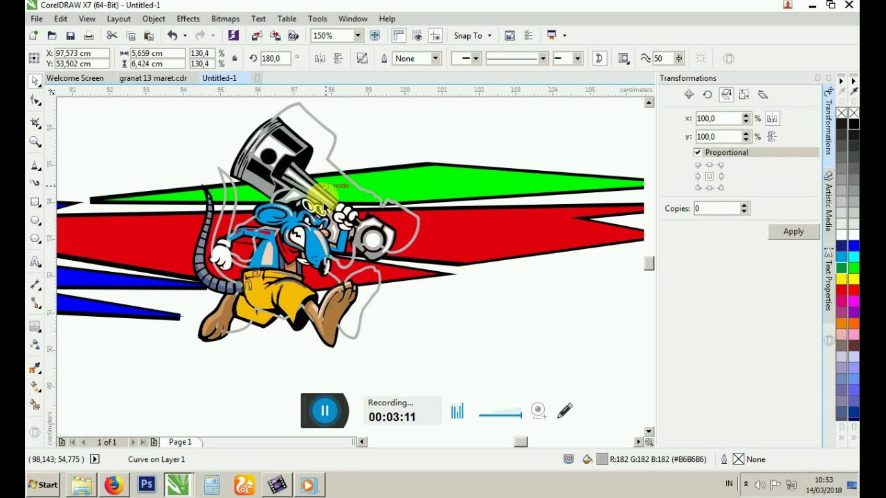  cara desain stiker racing  motif tikus YouTube