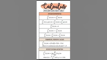 Calculus Integration cheat sheet #shorts #ytshorts #calculus #maths