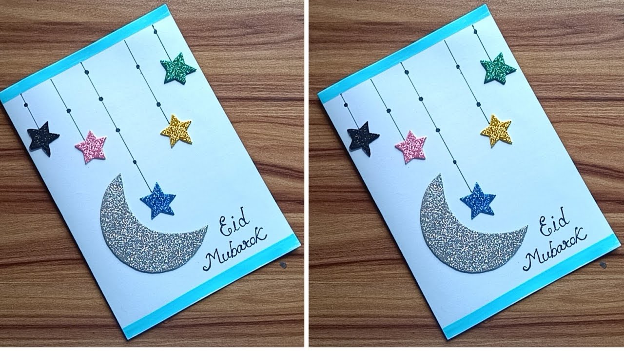 Handmade Eid Greeting Card / Beautiful Card For Eid /Eid Mubarak Card Banane Ka Tarika