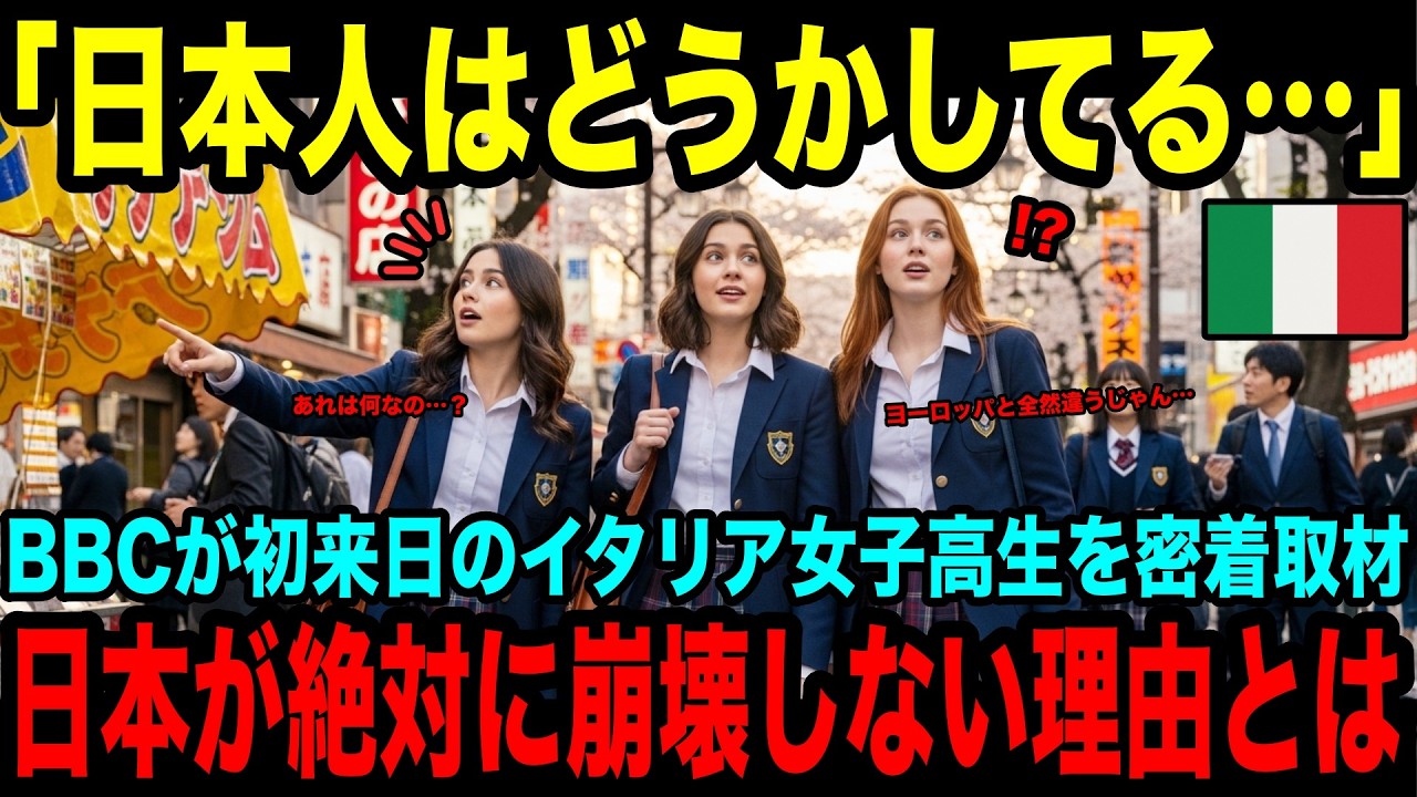【海外の反応】「BBC特番 視聴率ダントツ1位!!」ヨーロッパ全土が騒然！パリを捨て日本を選んだ名門女子高生たち。イタリア女子高生を密着取材して分かった「日本」のヤバすぎる現実とは！？