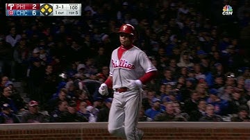 PHI@CHC: Saunders plates Hernandez on groundout