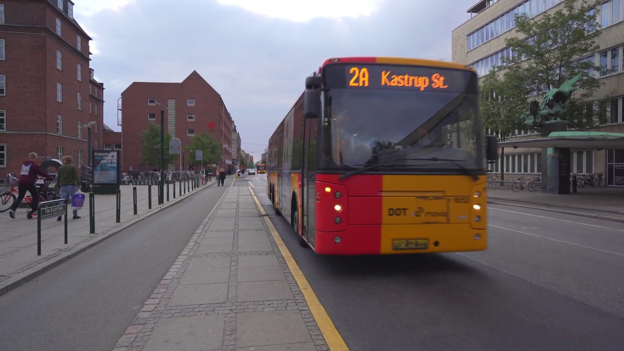 Denmark, Copenhagen, bus 2A ride from Forum St. to Central Station ...