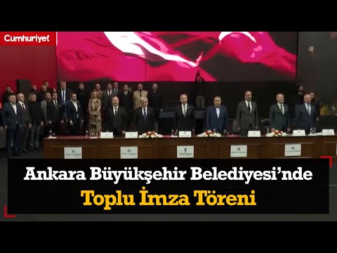 #CANLI Ankara Büyükşehir Belediyesi'nde Toplu Sözleşme İmza Töreni: Mansur Yavaş konuşuyor