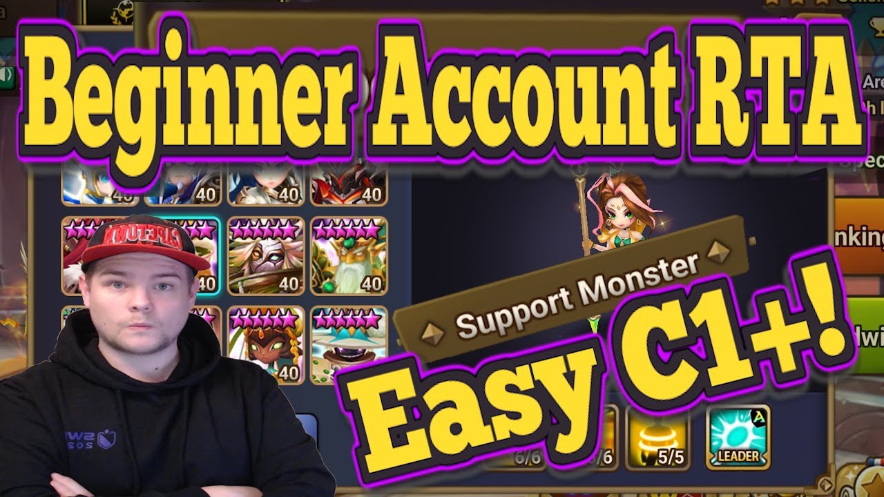 Beginner Account RTA, Easy C1+!? 0 Runes 0 Monsters - Support Only ...