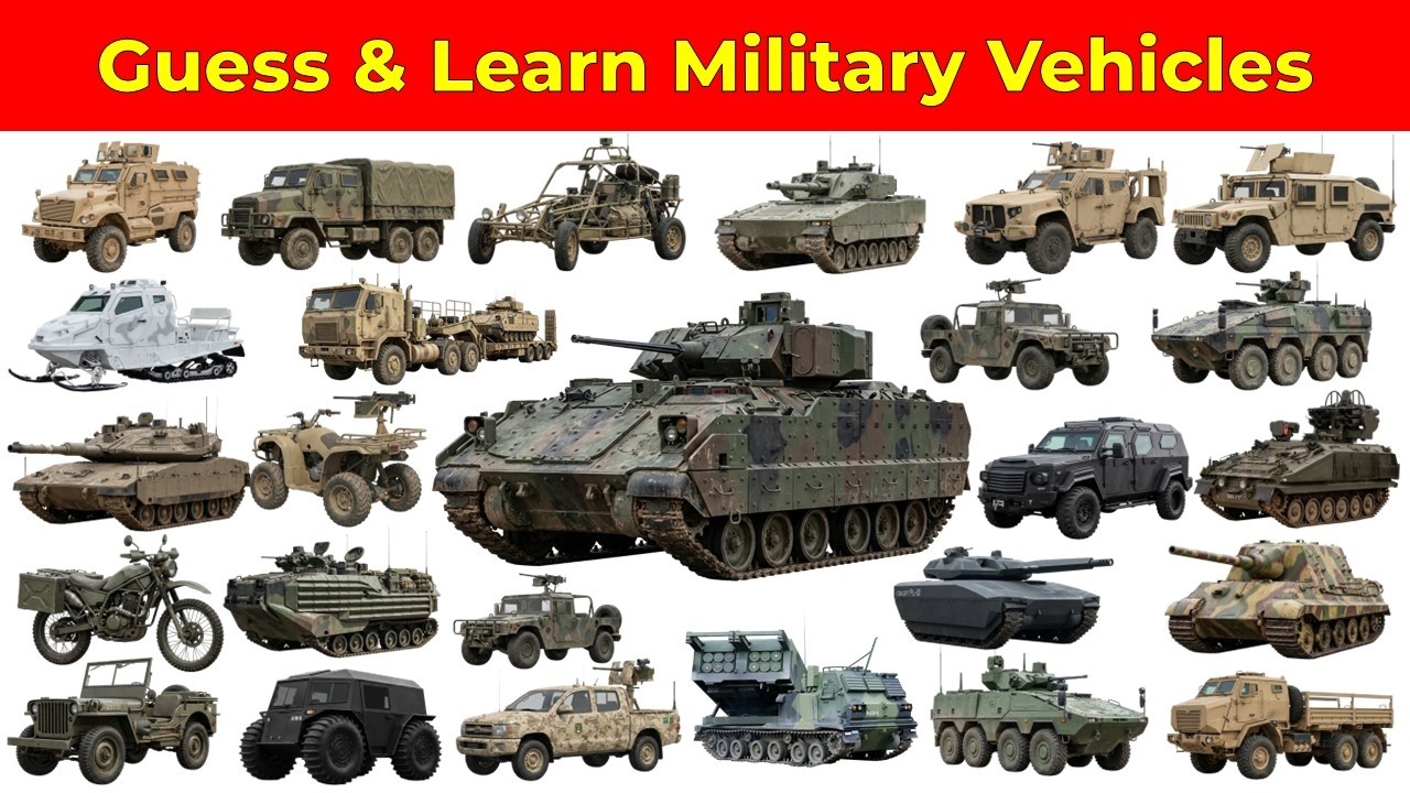 Vehicles Names Learn Types Of Military Vehicles Guess And Learn Types 