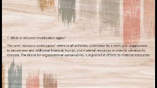 GROUP 5 : RESOURCE MOBILIZATION ( PERFORMANCE TASK)