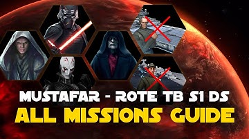 Mustafar S1 - LV, SLKR, SEE, GI, DS CM and Fleet Guide - Rise of the Empire ROTE TB P1 | SWGOH