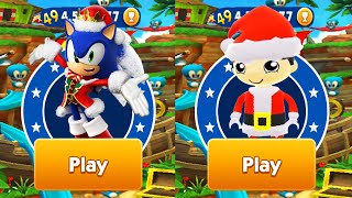 Tag with Ryan vs Sonic Dash - New Runner Snowdrift Sonic vs Santa Ryan - All Characters Unlocked