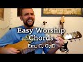 Easy worship songs simple chords  em c g d  break every chain  let it rain 