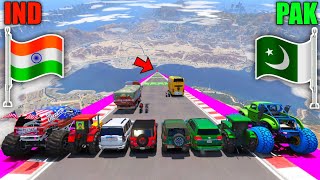 India Vs Pakistan | Gta 5 Indian Cars Vs Pakistan Cars River Crossing Challenge | Gta 5 gameplay