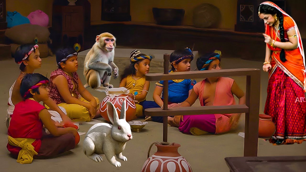 जब मैया ने नन्हे कान्हा को अपने सखाओं के साथ माखन चोरी करते पकड़ लिया - YASHOMATI MAIYYA KE NANDLAL